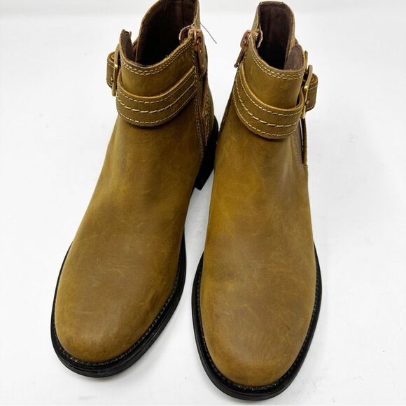 Clarks Brown Leather Ankle Boot Nubuck Leather Size 8.5 - Picture 3 of 9